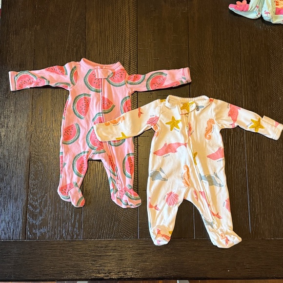 Preemie Girl Sleeper Bundle of 8 Sleep and Plays - Picture 3 of 6